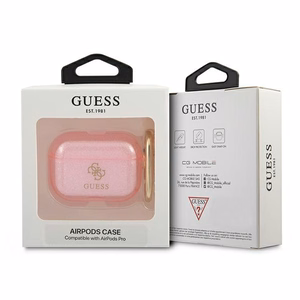 Guess GUAPUCG4GP AirPods Pro -suojus vaaleanpunainen/vaaleanpunainen Glitter-mallisto