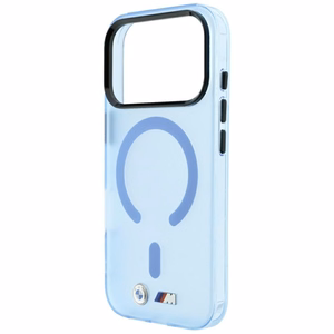 BMW M IML Frosted Metal Logo & Trims MagSafe suojakuori mallille iPhone 17 Pro Max / 18 Pro Max – sininen