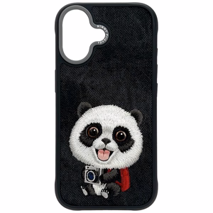 NIMMY Suojakuori BIG EYED PET 2.0 Panda iPhone 17:lle - musta