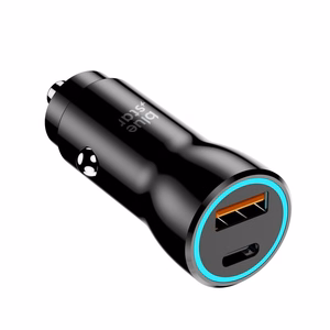 Blue Star USB-C + USB-A QC3.0 PD AFC PPS 3A 25W autolaturi, musta