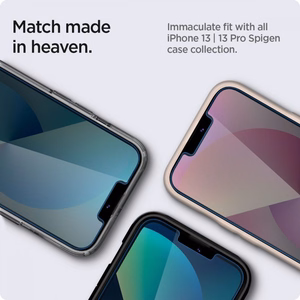 Spigen Glas.tR EZ Fit Privacy Tempered Glass for iPhone 13 / 13 Pro / 14 / 16e / 17e - 2 pcs.