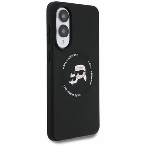Karl Lagerfeld Silicone nauble Heads And Circle MagSafe case for Samsung Galaxy S25 Edge - black