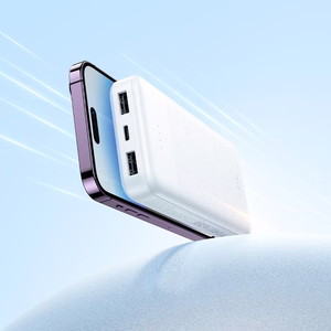 Hoco J163 -varavirtalähde 10000 mAh 2A neljällä sisäänrakennetulla kaapelilla USB-A + USB-C + Lightning + Micro USB, valkoinen