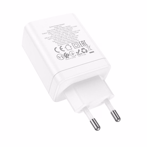 Puhelinlaturi Hoco 2 x USB C + USB A QC3.0 PD 3A 35W N33 valkoinen