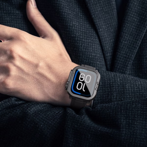 AmazingThing Titan Pro Metallisuojakuori Apple Watch 11 46mm Alumiini - Musta