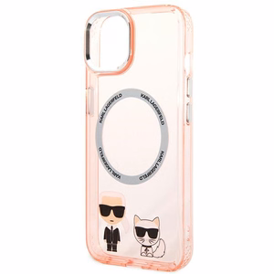 Karl Lagerfeld KLHMP14MHKCP iPhone 14 Plus 6.7 kovakuori vaaleanpunainen / vaaleanpunainen Karl & Choupette Aluminum Magsafe