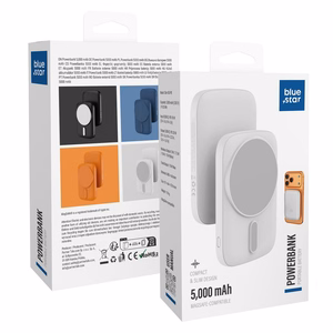 Powerbank yhteensopiva MagSafe Blue Star Slim DG-P8 15W 5000 mAh valkoinen