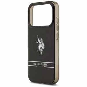US Polo DH and Bottom Stripe Logo MagSafe Suojakuori iPhone 17 Pro:lle - Musta