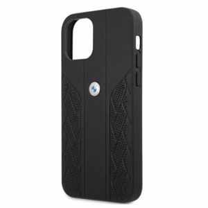 BMW Nahka Curve rei'itetty kotelo iPhone 12 / iPhone 12 Pro - musta