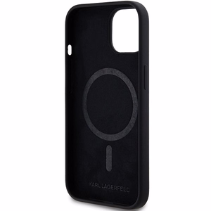 Karl Lagerfeld Silicone Choupette Head MagSafe silikoninen suojakuori iPhone 15 Plus / 14 Plus:lle - musta