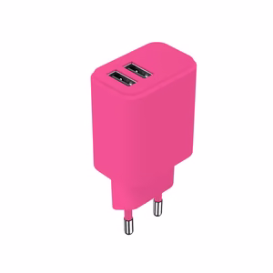 Setty laturi 2x USB 2,4A LSIM-AA-126 vaaleanpunainen