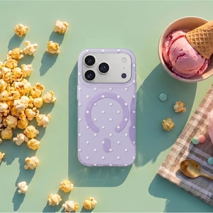 Bubble Dots Mag case for iphone 16 Pro 6,3" purple