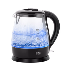 TEESA sähköinen lasivedenkeitin, 1630 W, musta, 1 l