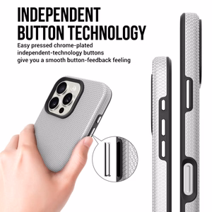 Perfectionists Triangle Mag suojakuori iPhone 16 Pro Max hopeinen