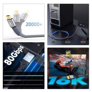 Wozinsky WPS-16AYL2S DisplayPort 2.1 80Gb/s 16K@60Hz 8K@120Hz 4K@240Hz HDR HDCP DSC kaapeli - musta