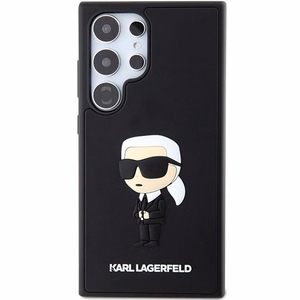Karl Lagerfeld 3D Rubber Ikonik NFT Suojakuori Samsung Galaxy S24 Ultra:lle - musta