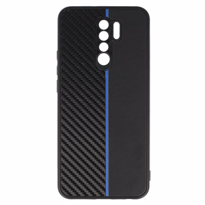 Tel Protect CARBON Case for Xiaomi Redmi 9 Black with blue stripe