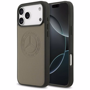 Mercedes Nahkainen Vintage Logo MagSafe Suojakuori iPhone 17 Pro Max:lle - Beige