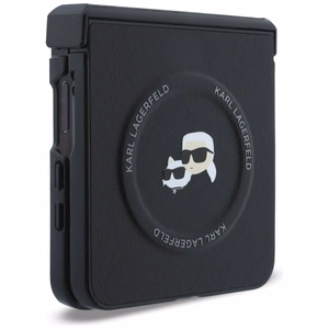 Musta Karl Lagerfeld Karl & Choupette Pins MagSafe -suojakuori Samsung Galaxy Z Flip8 -puhelimelle