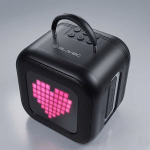 Blavec kannettava Bluetooth-kaiutin WS-09 Karaoke Fun - 10W 2 mikrofonilla ja näytöllä (WS09-2MB) musta