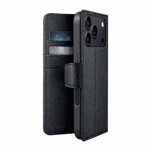 SBS Wallet Classic Mag suojakuori mallille iPhone 18 Pro, lompakolla ja jalustalla, MagSafe-yhteensopiva – musta