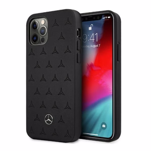 Mercedes nahkakotelo tähdet kuvio iPhone 12 Pro Max - musta