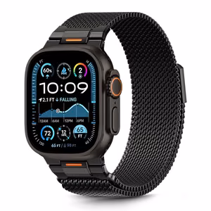 Tech-Protect Milano Vanguard -ranneke Apple Watchille (44 / 45 / 46 / 49 mm) - musta
