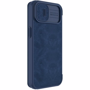 Kotelo Nillkin Qin Pro Nahka Apple iPhone 14 Plus sininen