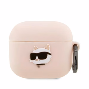 Karl Lagerfeld KLA3RUNCHP AirPods 3 cover pink/pink Silicone Choupette Head 3D
