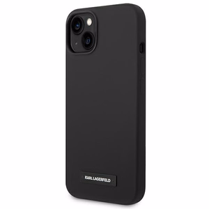 Karl Lagerfeld KLHMP14MSLMP1K iPhone 14 Plus 6.7 kovakuori musta / musta Silicone Plaque Magsafe