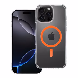 Suojakuori iPhone 16 PRO MAX:lle Drop Glue Colorful Ring Mag -kuori MagSafe-yhteensopiva oranssi