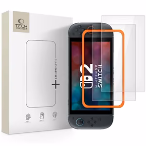 Tech-Protect Easy Set+ 2-pack karkaistu lasi Nintendo Switch 2:lle - läpinäkyvä