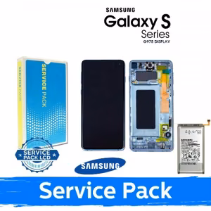LCD Display Compatible With Samsung G975 S10 Plus With Frame / Prism Blue / (Service Pack) +INCLUDING BATTERY