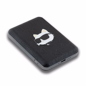 Karl Lagerfeld Powerbank induktiivinen KLPB5FPGKSCHHK 16W 5000mAh musta/musta Choupette Head Pin MagSafe