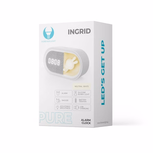 Herätyskello LED puputu yövalolla PURE FNL-05 INGRID valkoinen pitkä Forever Light