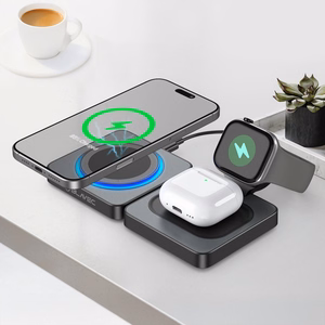 Blavec Induktiivinen laturi BQI-04 Qi 15W magneettinen Magsafe 3-in-1 UniCharge (BQI04-QIMB) musta
