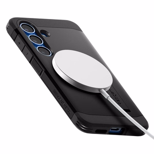 Spigen Tough Armor MagSafe suojakuori Samsung Galaxy S25 -puhelimelle musta