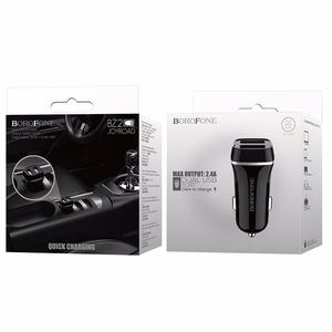 Borofone BZ2 Joyroad autolaturi 2 USB-A-liitännällä, 12 W, musta
