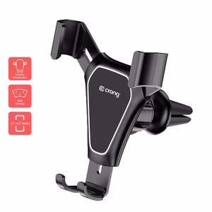 Crong Gravity Auto-Clip painovoimatoiminen autopuhelinpidike 4.7–6.5" puhelimille, musta