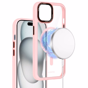 Liavec Hybrid Magsafe Clear Case for Iphone 15 light pink