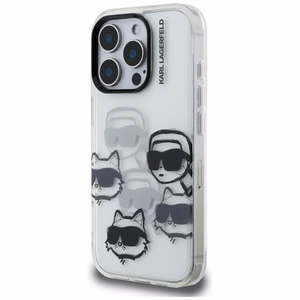 Karl Lagerfeld IML Multi K&C Head -kuvioinen suojakuori iPhone 16 Pro Max - läpinäkyvä