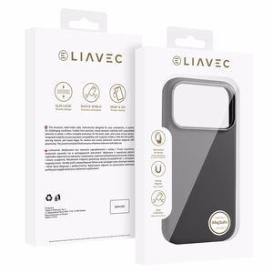 Liavec Silky suojakuori metallisella kamerakehyksellä Iphone 17 Pro -puhelimelle musta