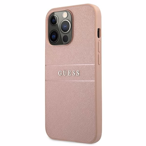 Guess GUHCP13XPSASBPI iPhone 13 Pro Max 6.7" vaaleanpunainen/vaaleanpunainen kovakotelo Saffiano Stripe
