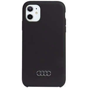 Audi Silikoninen Suojakuori iPhone 11 / Xr 6.1 musta/musta kova kuori AU-LSRIP11-Q3/D1-BK