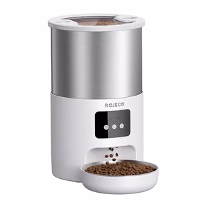 Ruostumattomasta teräksestä valmistettu 4,5 l Rojeco Smart Pet Feeder -ruoka-annostelija