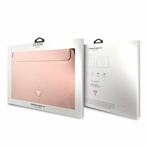 Guess Saffiano Triangle Logo suojakuori 16 tuuman kannettavalle - vaaleanpunainen