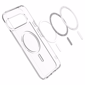 Spigen Ultra Hybrid Mag MagSafe Suojakuori Google Pixel 10 / 10 Pro - Läpinäkyvä ja valkoinen