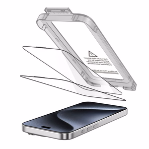 Tech-Protect Quick Set+ 2-pack tempered glass for iPhone 15 Pro - black