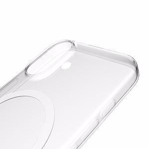 Puro Lite Mag TPU+PC suojakuori MagSafe-yhteensopiva iPhone 17:lle - läpinäkyvä valkoisella renkaalla