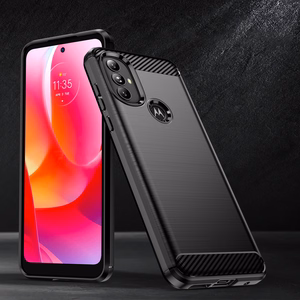 Carbon Case Joustava suojakotelo Motorola Moto G Power 2022 musta